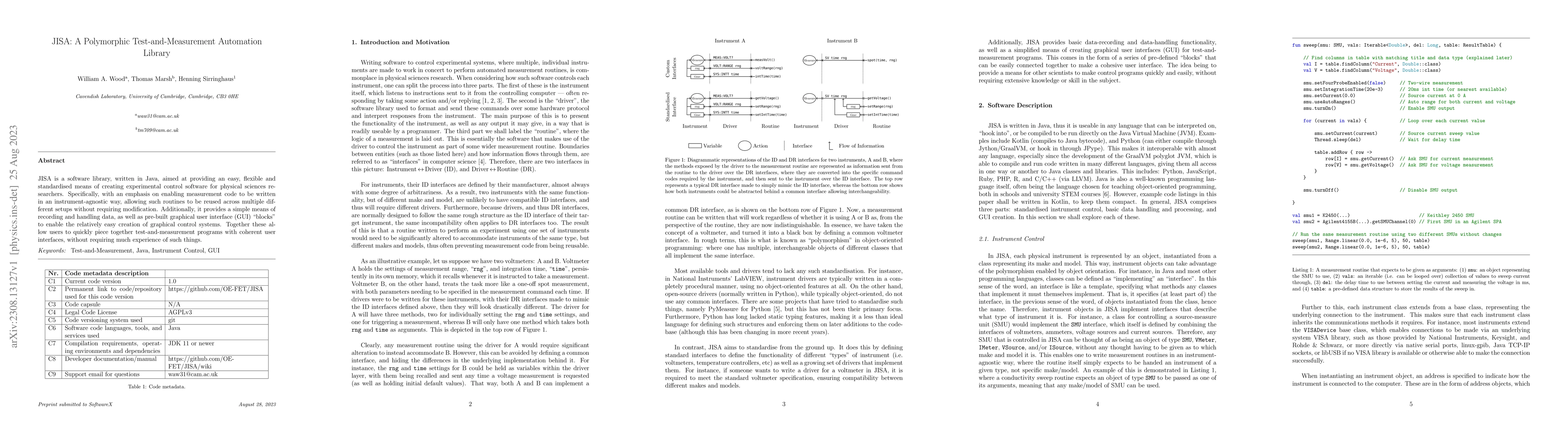 Thumbnail for JISA: A Polymorphic Test-and-Measurement Automation Library