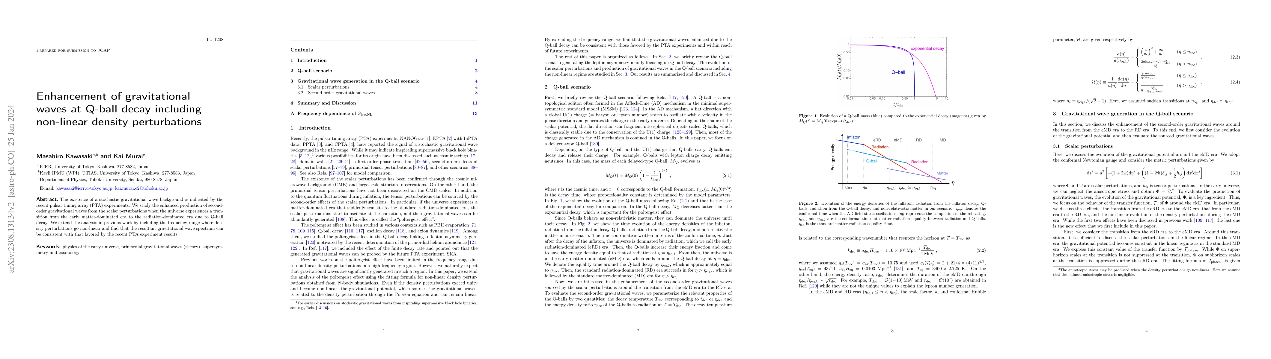 Thumbnail for Enhancement of gravitational waves at Q-ball decay including non-linear
  density perturbations