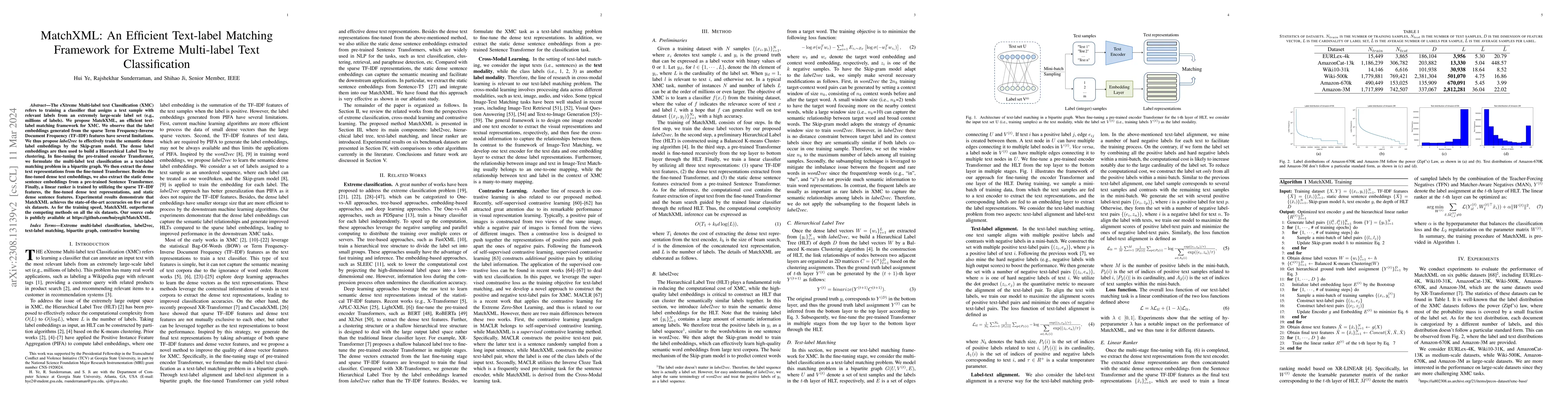 Thumbnail for MatchXML: An Efficient Text-label Matching Framework for Extreme
  Multi-label Text Classification