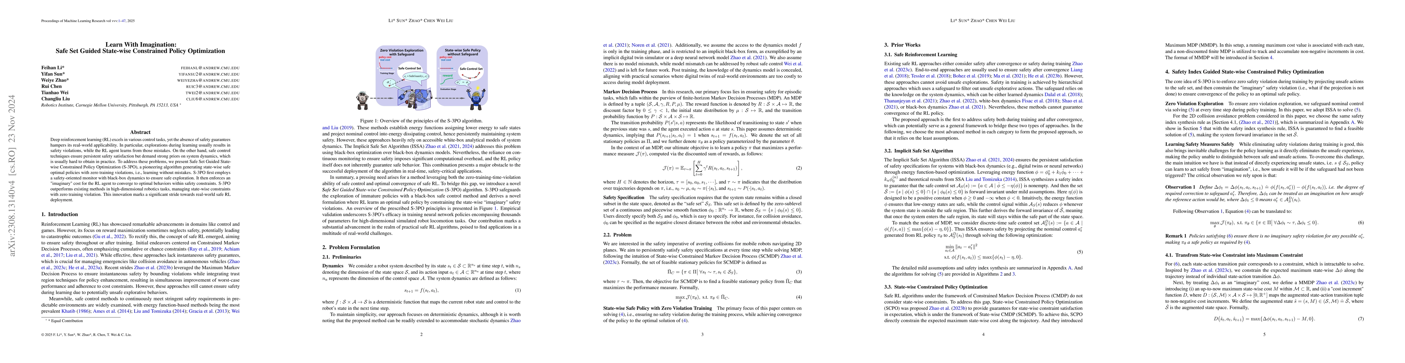 Thumbnail for Learn With Imagination: Safe Set Guided State-wise Constrained Policy
  Optimization