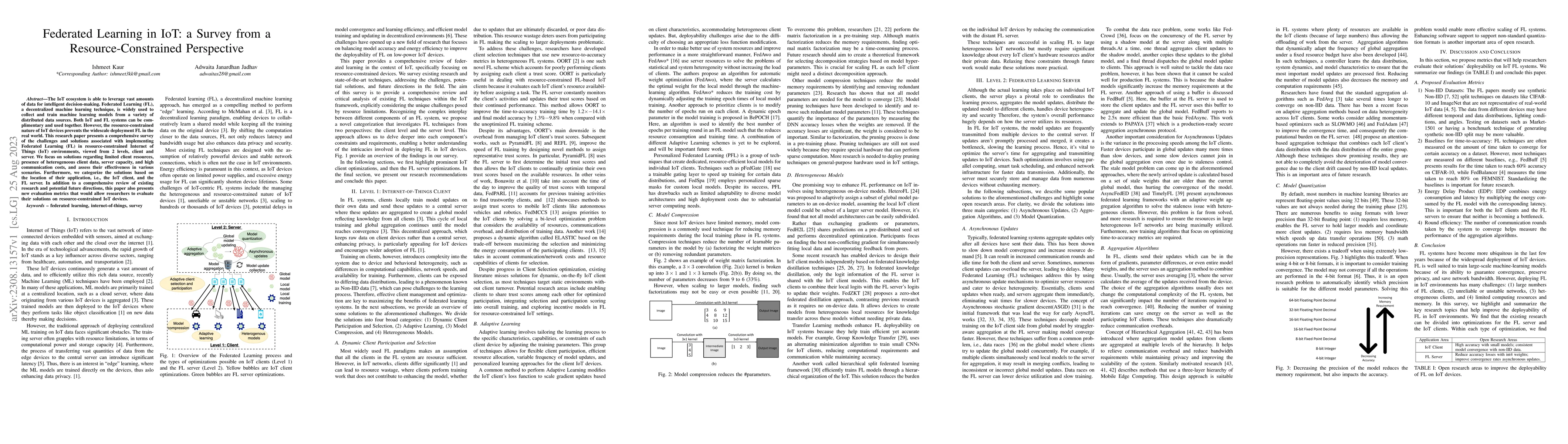 Thumbnail for Federated Learning in IoT: a Survey from a Resource-Constrained
  Perspective
