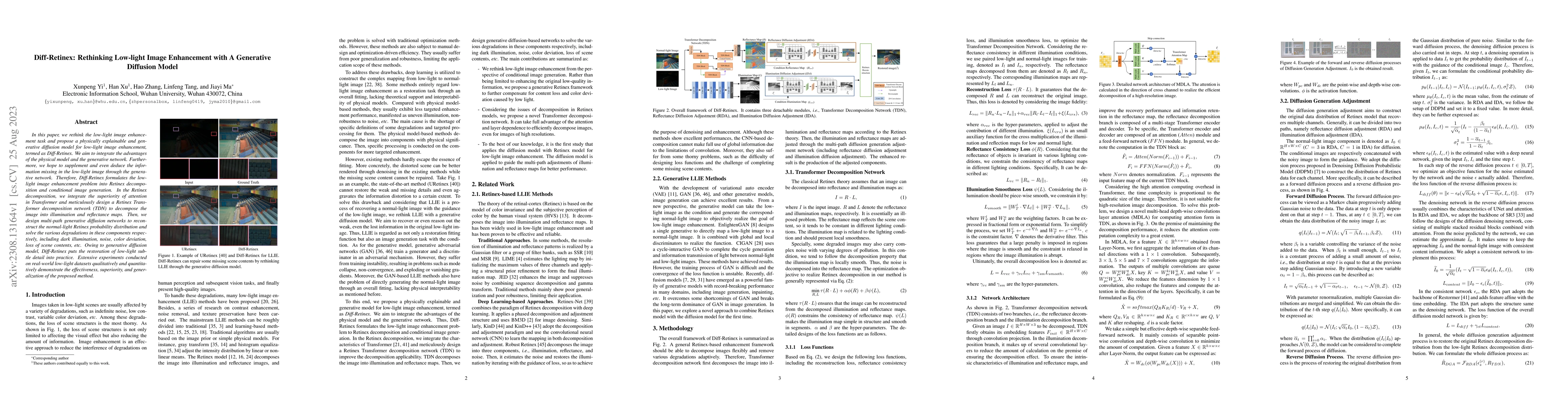 Thumbnail for Diff-Retinex: Rethinking Low-light Image Enhancement with A Generative
  Diffusion Model