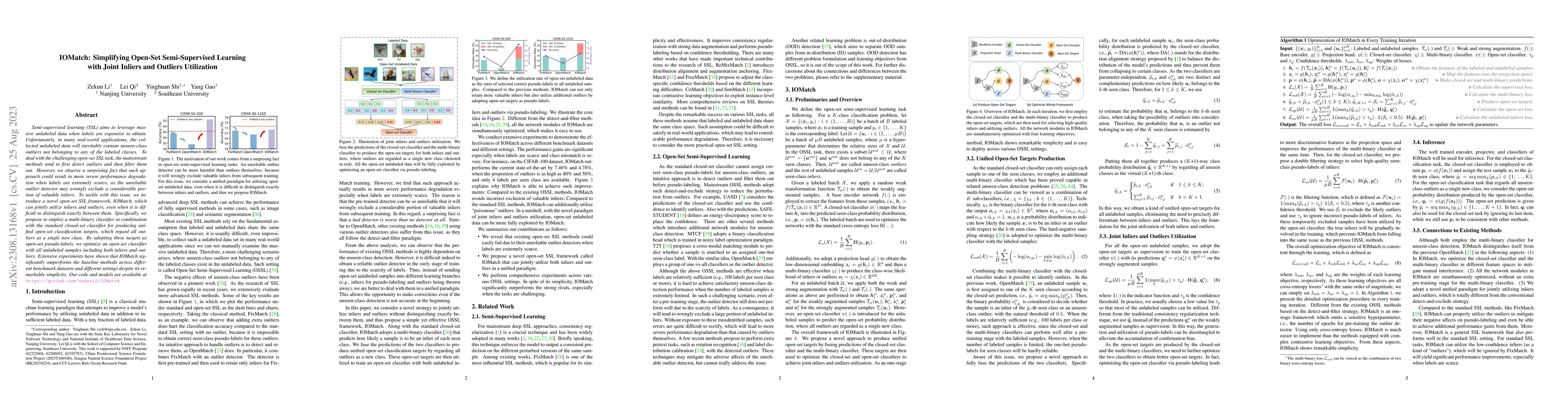 Thumbnail for IOMatch: Simplifying Open-Set Semi-Supervised Learning with Joint
  Inliers and Outliers Utilization