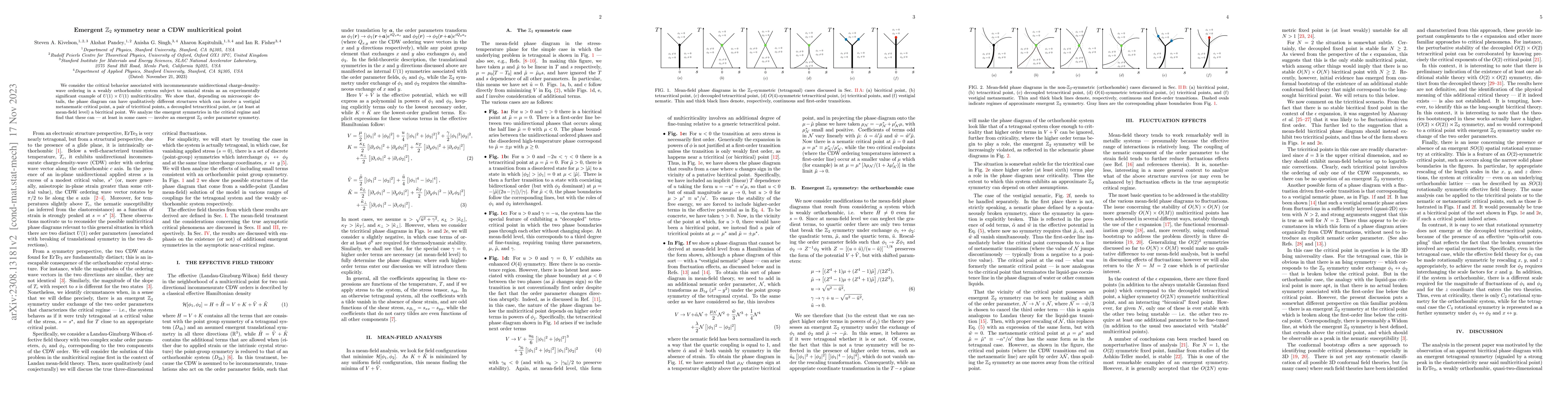 Thumbnail for Emergent $\mathbb{Z}_2$ symmetry near a CDW multicritical point
