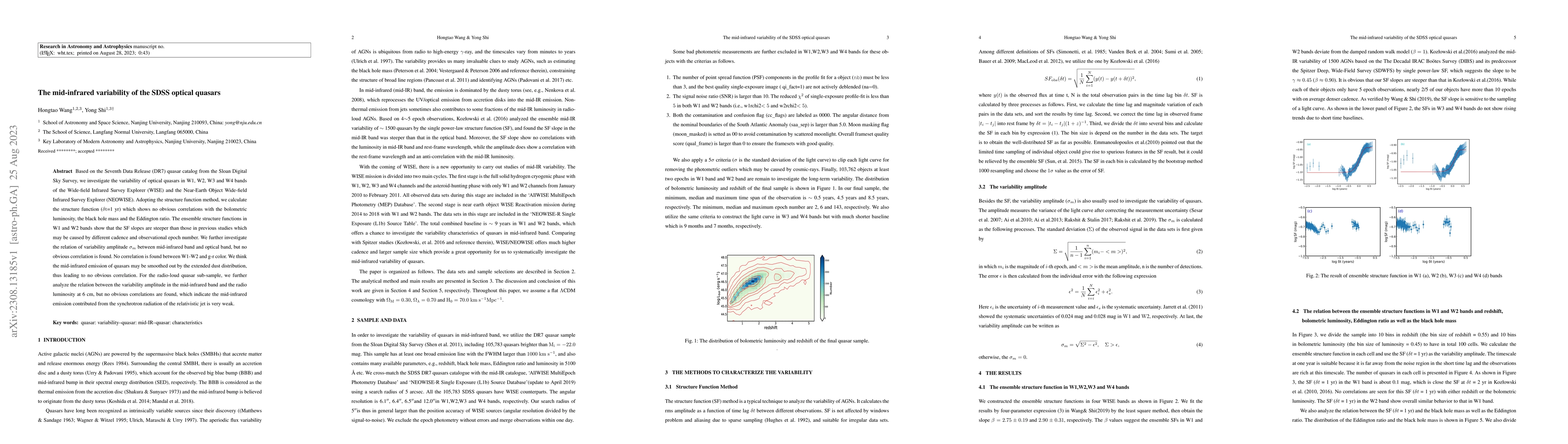 Thumbnail for The mid-infrared variability of the SDSS optical quasars