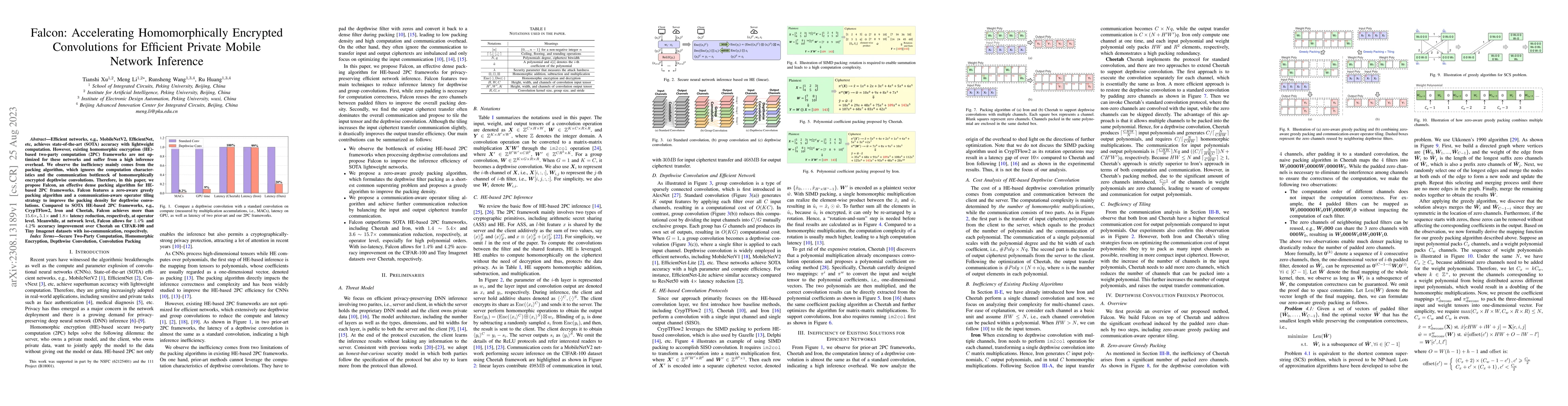 Thumbnail for Falcon: Accelerating Homomorphically Encrypted Convolutions for
  Efficient Private Mobile Network Inference