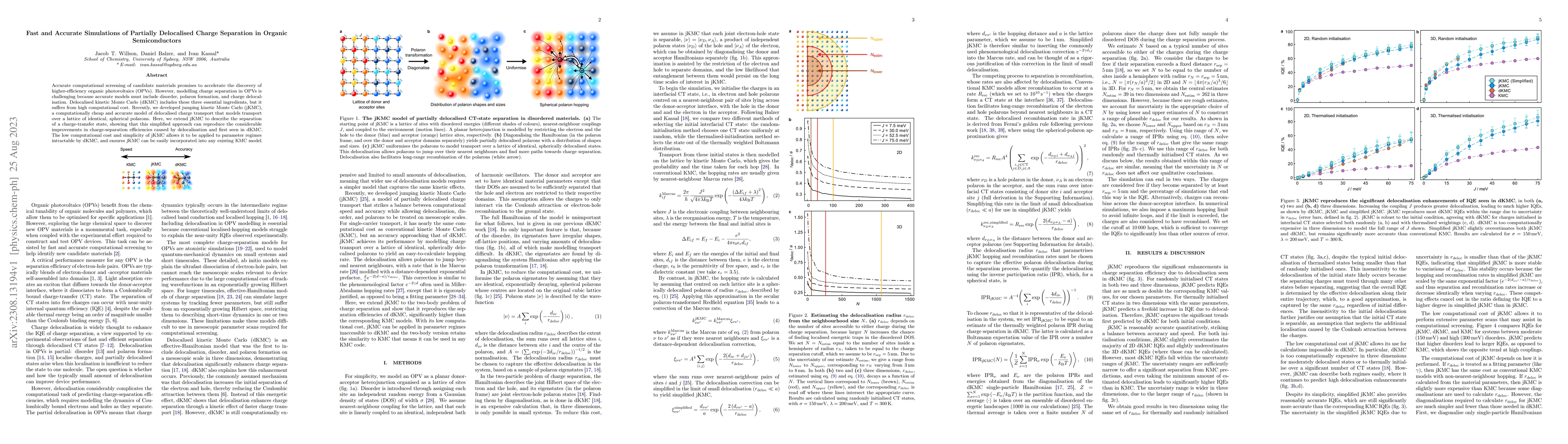 Thumbnail for Fast and Accurate Simulations of Partially Delocalised Charge Separation
  in Organic Semiconductors