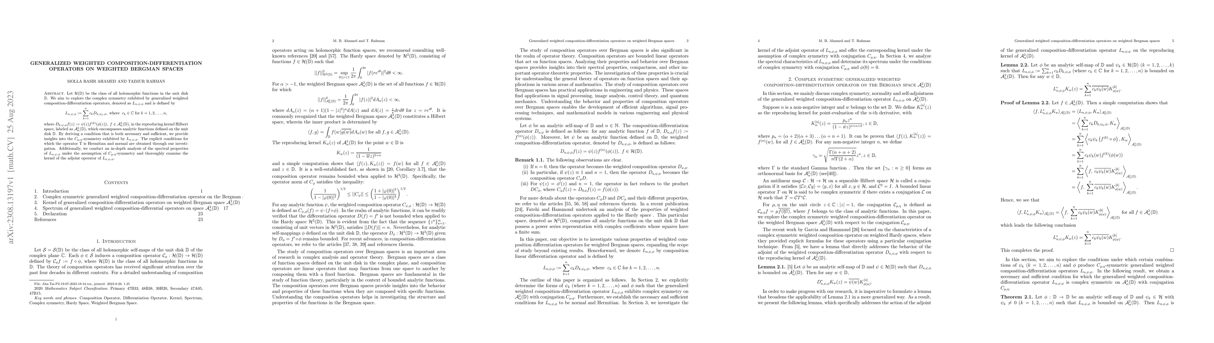 Thumbnail for Generalized weighted composition-differentiation operators on weighted
  Bergman spaces