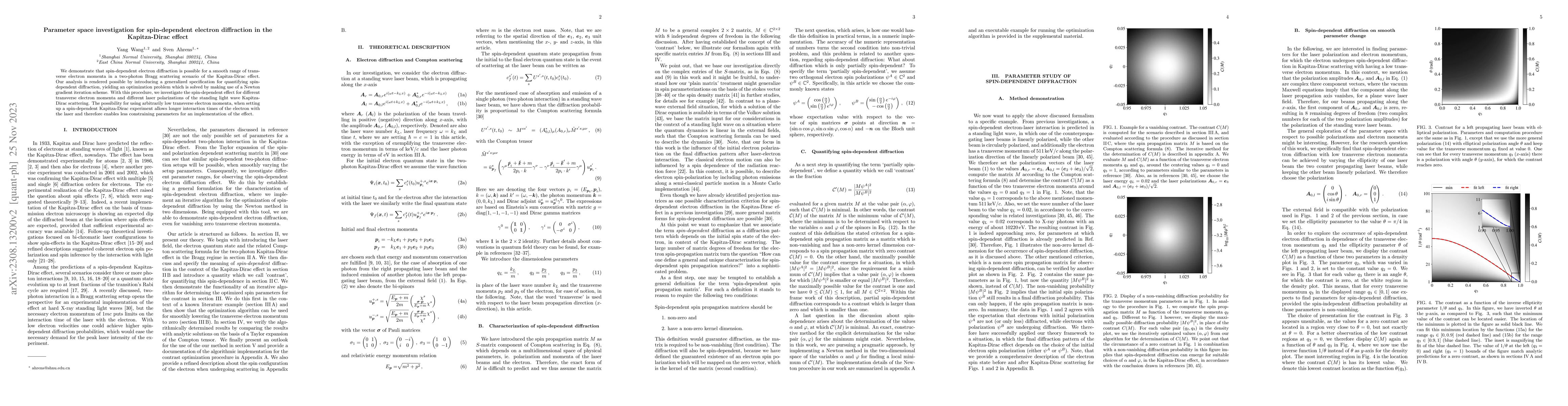 Thumbnail for Parameter space investigation for spin-dependent electron diffraction in
  the Kapitza-Dirac effect