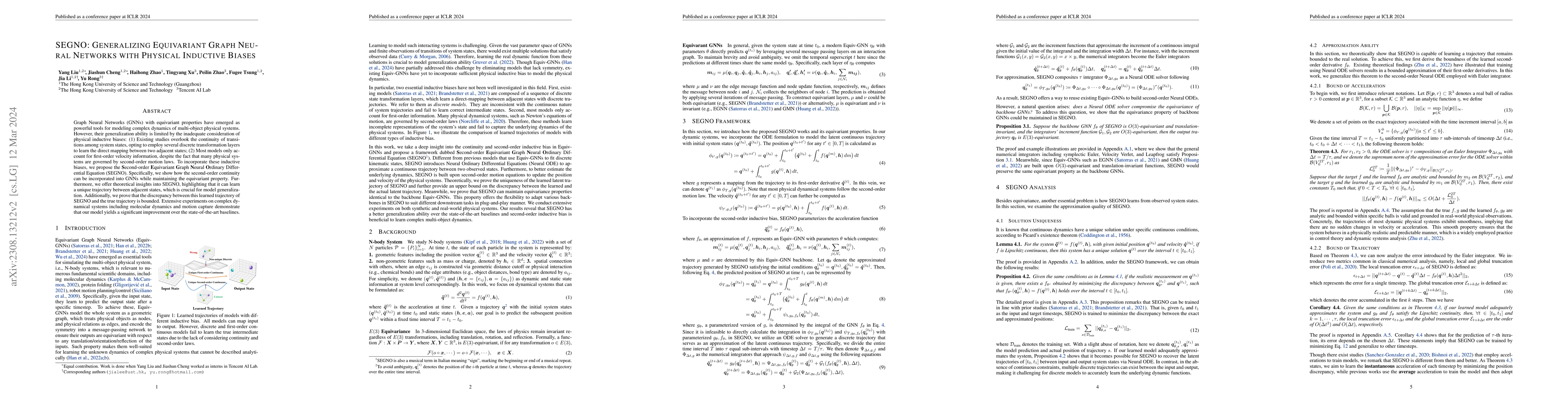Thumbnail for SEGNO: Generalizing Equivariant Graph Neural Networks with Physical
  Inductive Biases