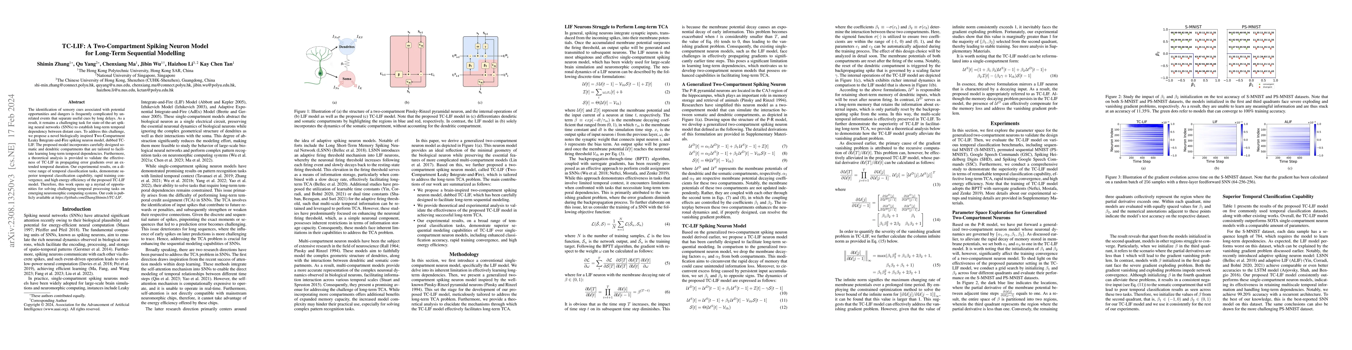 Thumbnail for TC-LIF: A Two-Compartment Spiking Neuron Model for Long-Term Sequential
  Modelling