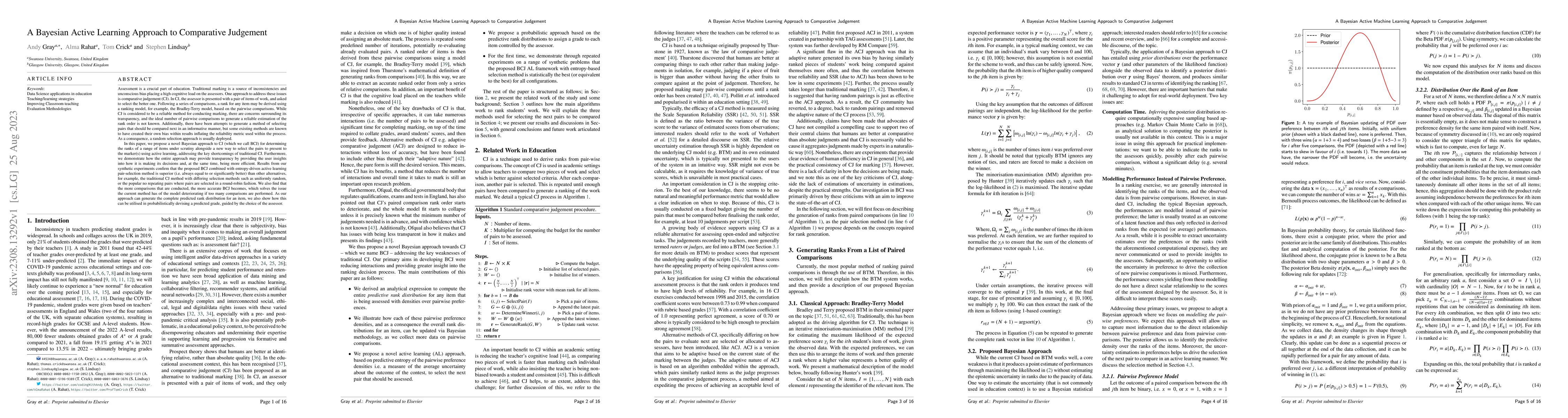 Thumbnail for A Bayesian Active Learning Approach to Comparative Judgement