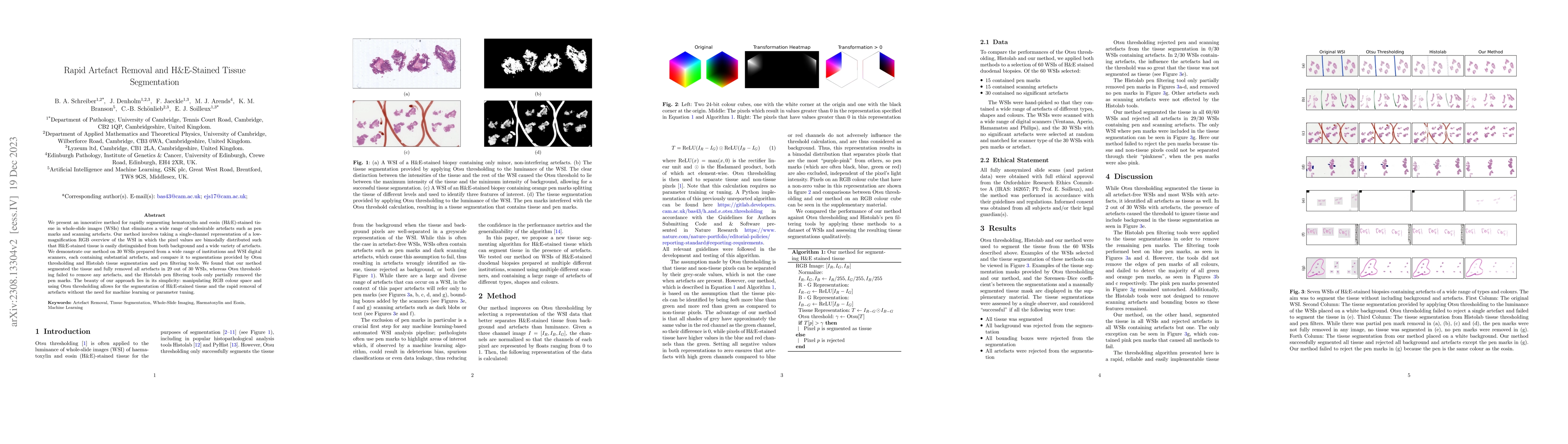 Thumbnail for Rapid Artefact Removal and H&E-Stained Tissue Segmentation