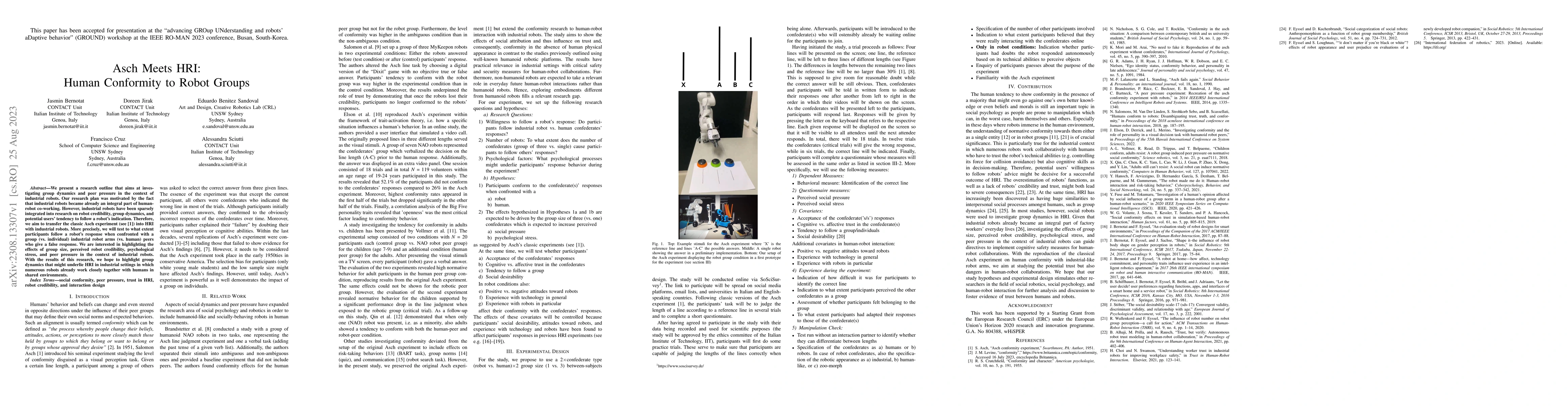 Thumbnail for Asch Meets HRI: Human Conformity to Robot Groups