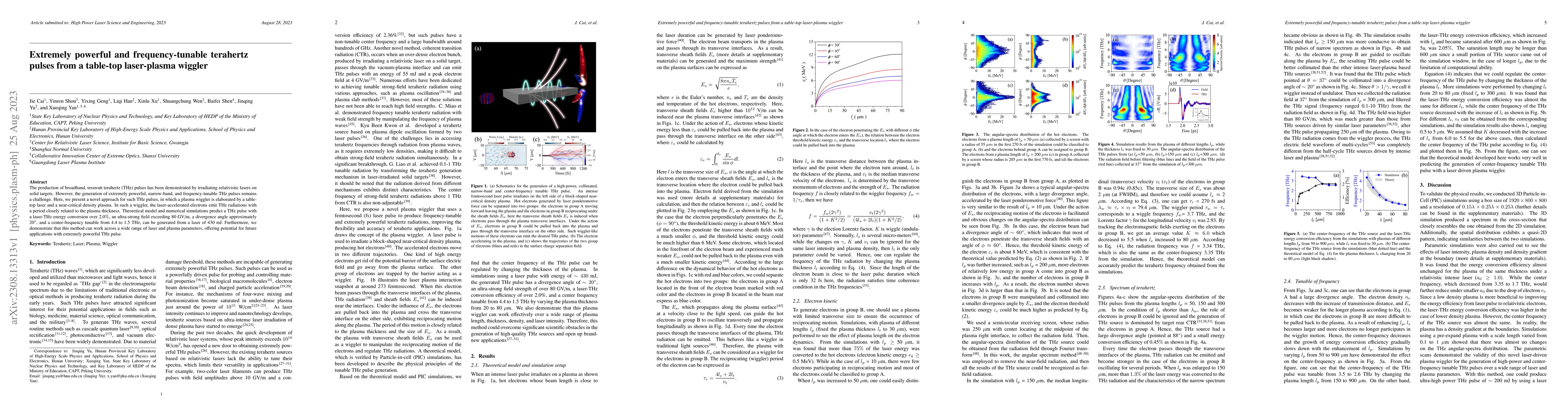 Thumbnail for Extremely powerful and frequency-tunable terahertz pulses from a
  table-top laser-plasma wiggler