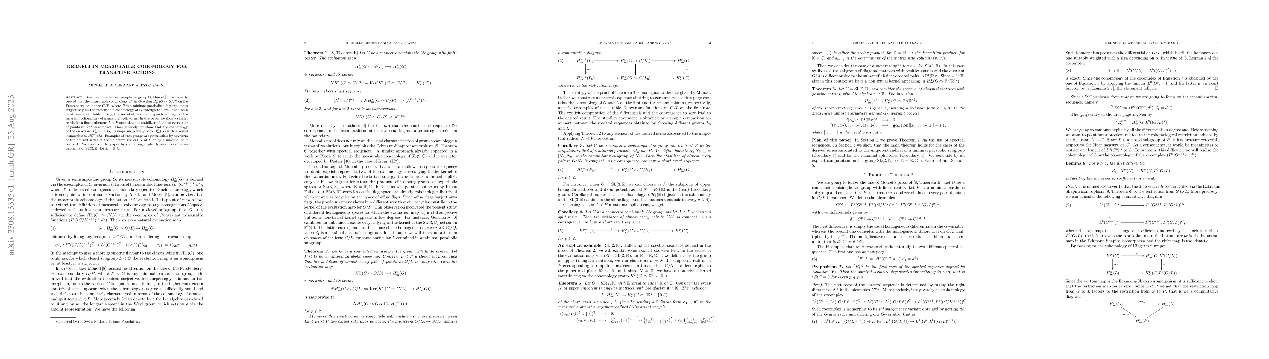 Thumbnail for Kernels in measurable cohomology for transitive actions