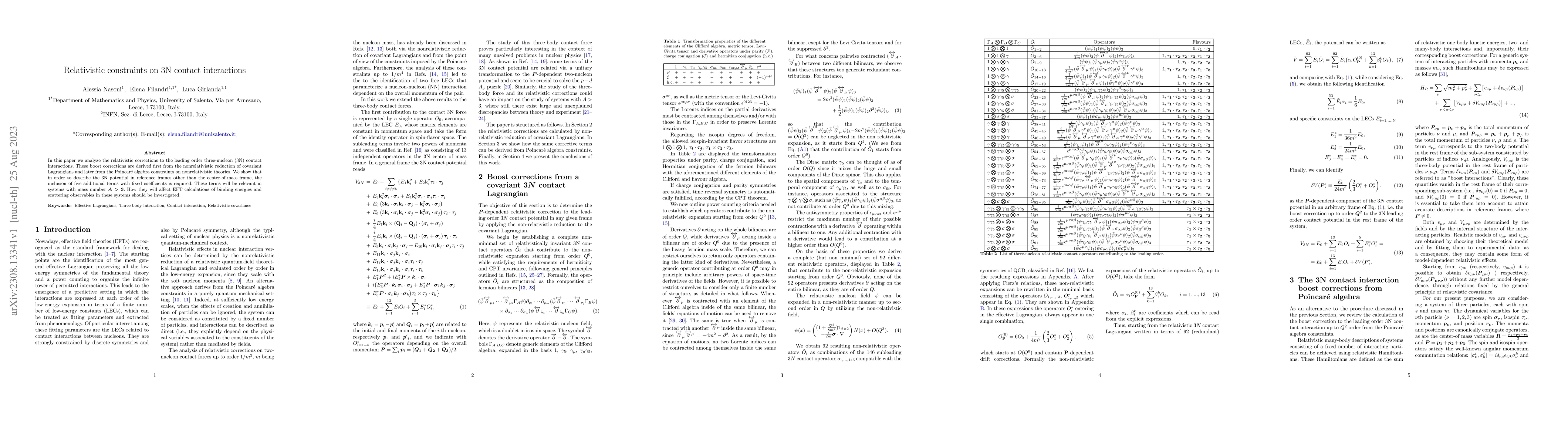 Thumbnail for Relativistic constraints on 3N contact interactions