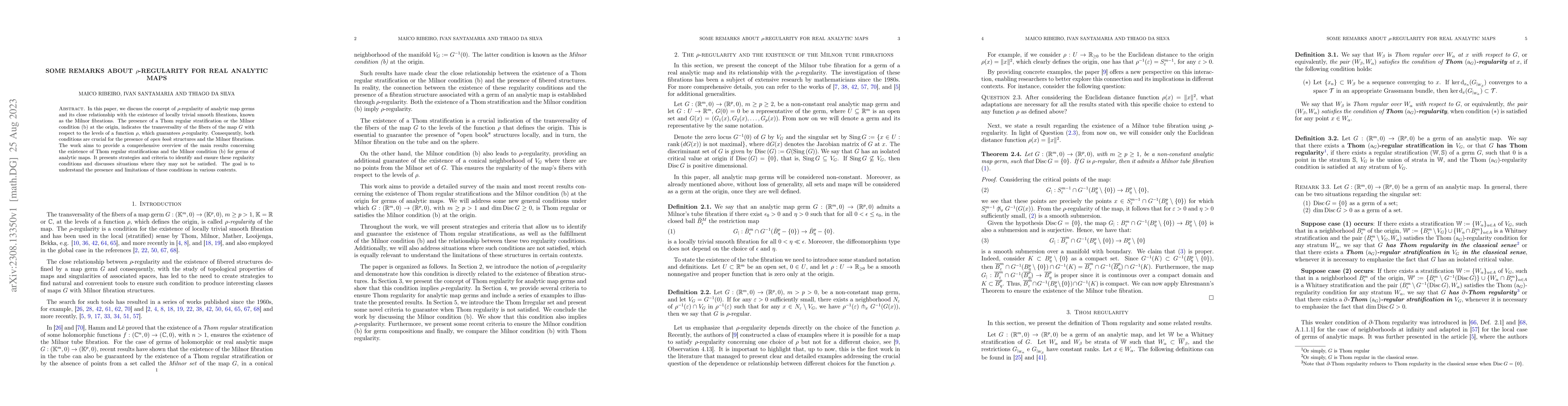 Thumbnail for Some remarks about $\rho$-regularity for real analytic maps