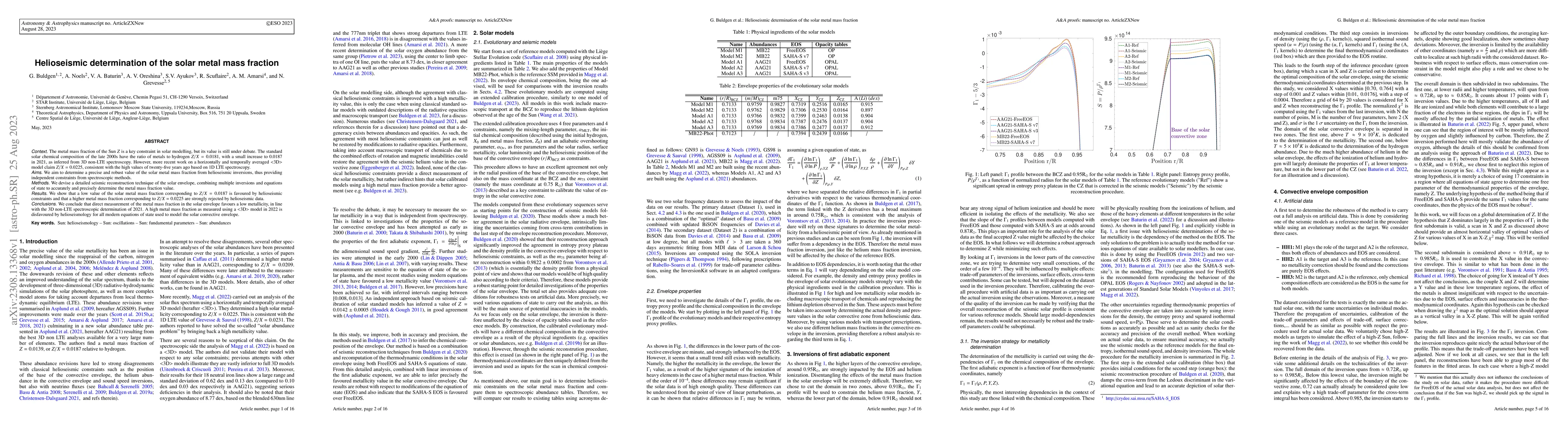 Thumbnail for Helioseismic determination of the solar metal mass fraction