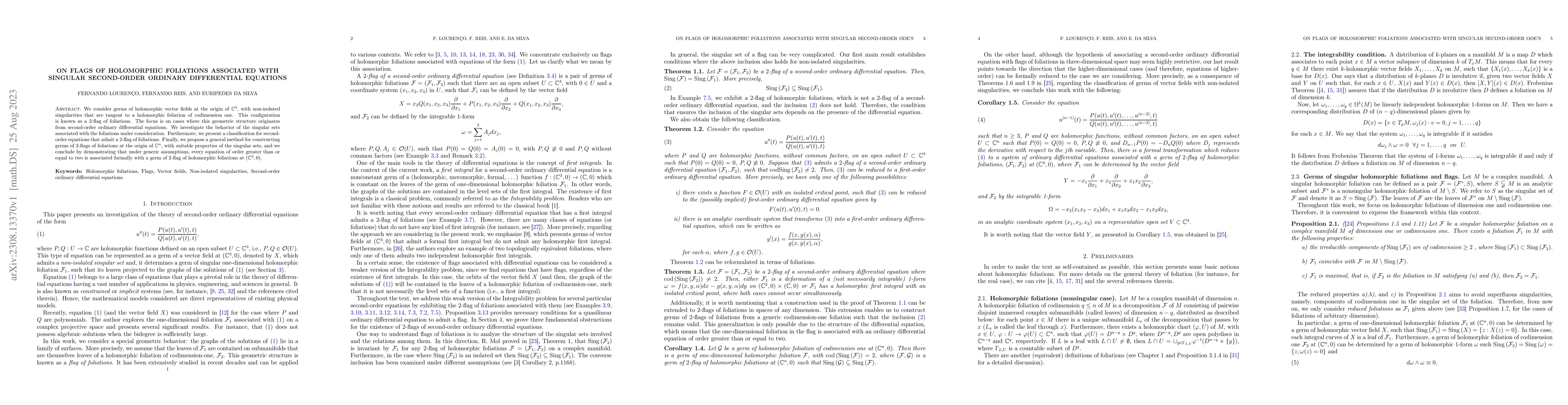 Thumbnail for On flags of holomorphic foliations associated with singular second-order
  ordinary differential equations