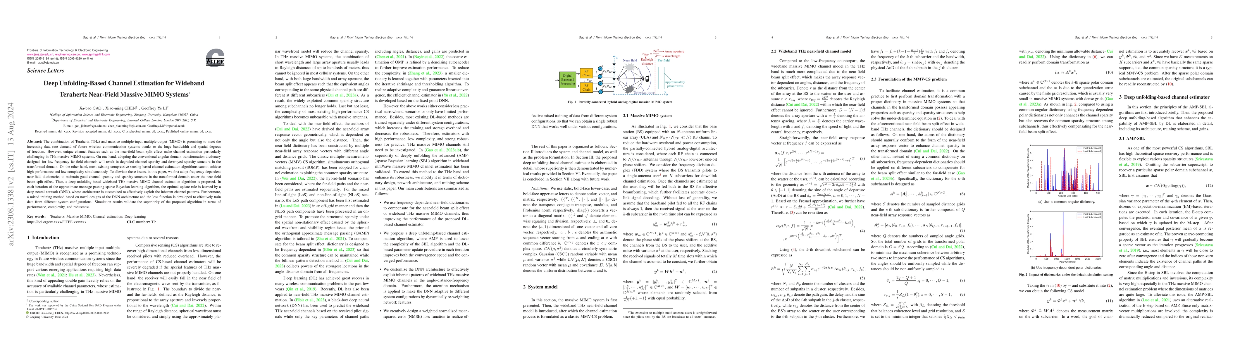Thumbnail for Deep Unfolding-Based Channel Estimation for Wideband TeraHertz
  Near-Field Massive MIMO Systems