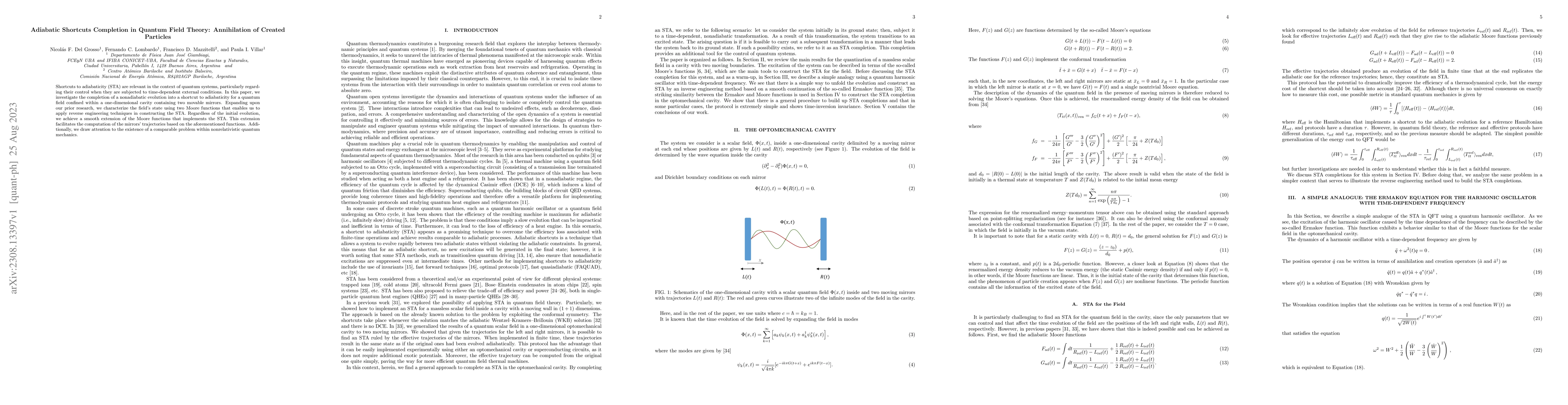 Thumbnail for Adiabatic Shortcuts Completion in Quantum Field Theory: Annihilation of
  Created Particles