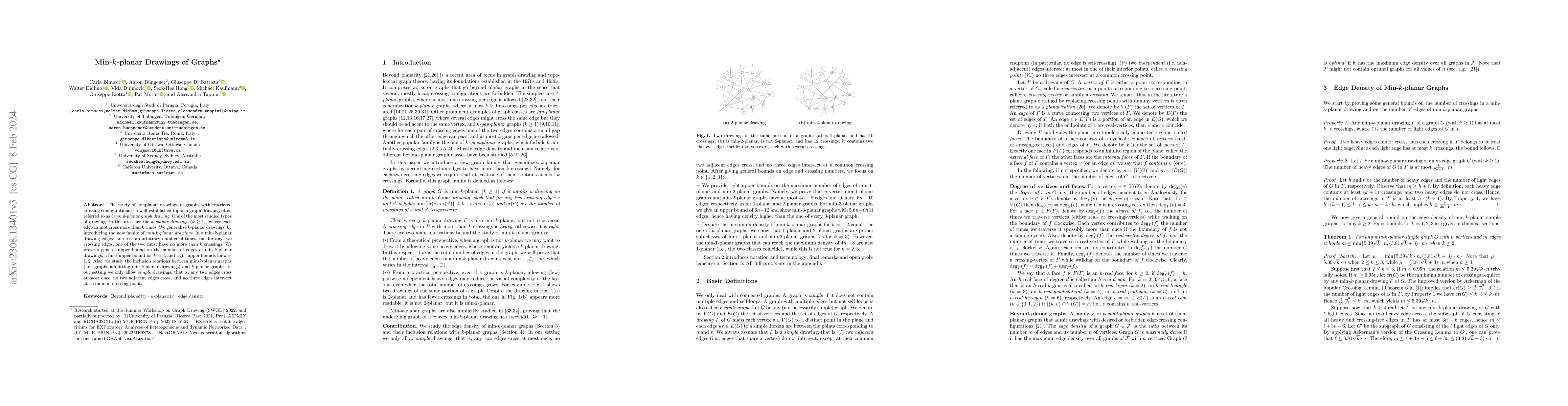 Thumbnail for Min-$k$-planar Drawings of Graphs