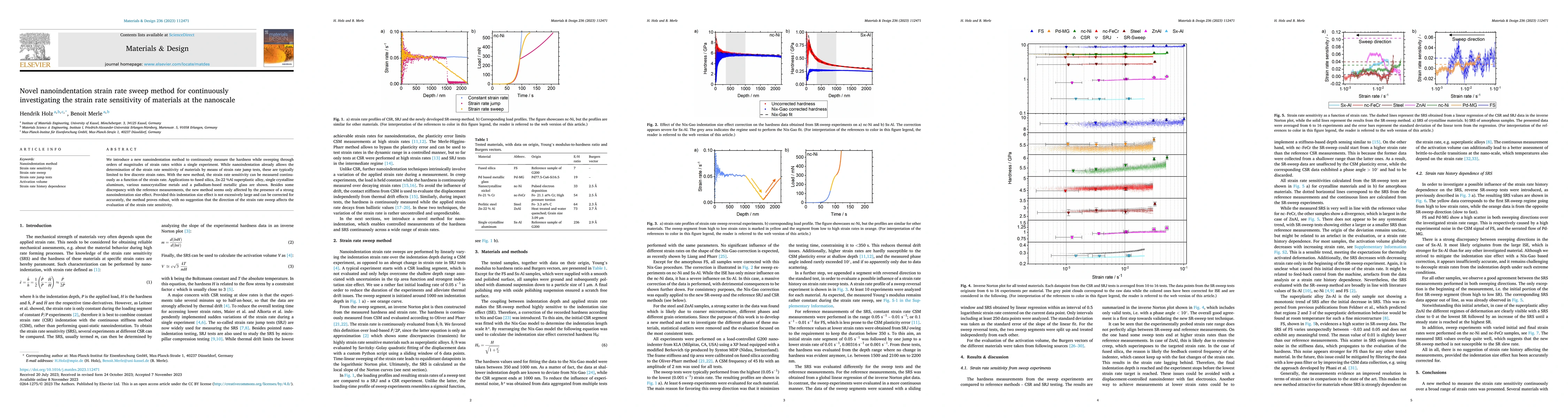 Thumbnail for Novel nanoindentation strain rate sweep method for continuously
  investigating the strain rate sensitivity of materials at the nanoscale