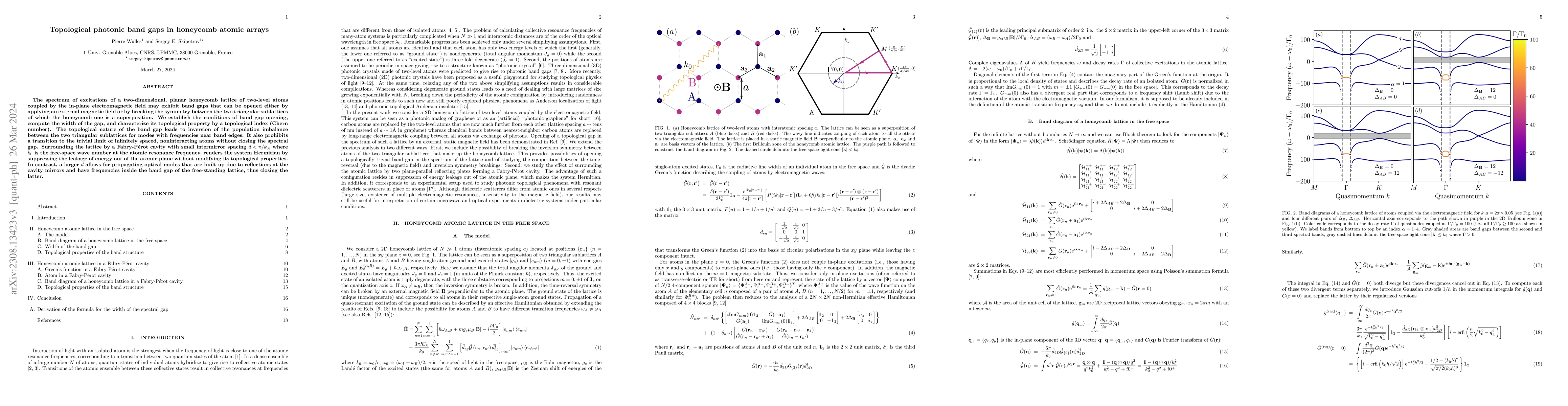 Thumbnail for Topological photonic band gaps in honeycomb atomic arrays