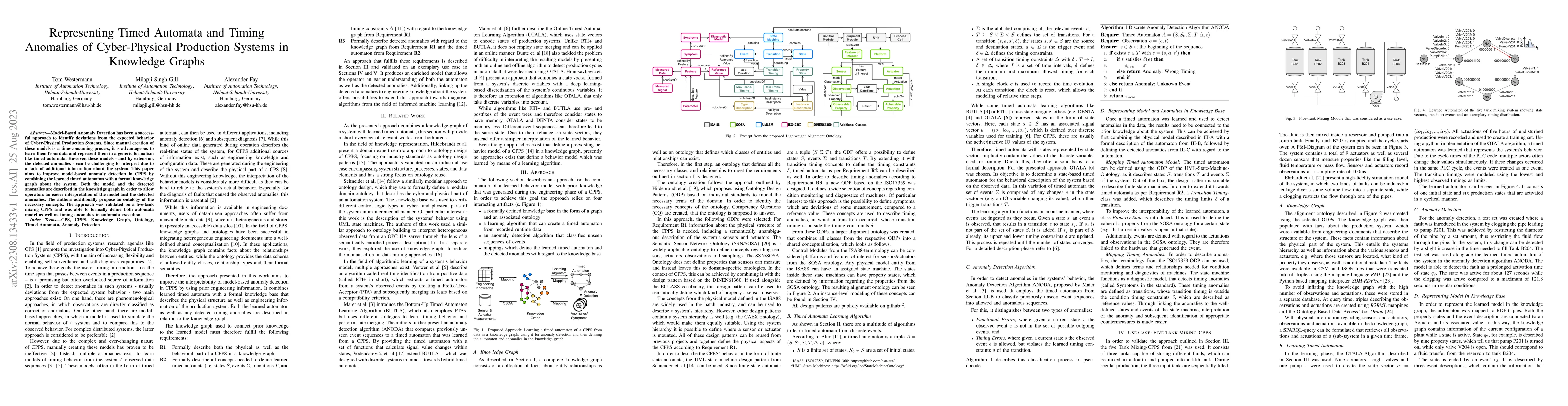 Thumbnail for Representing Timed Automata and Timing Anomalies of Cyber-Physical
  Production Systems in Knowledge Graphs
