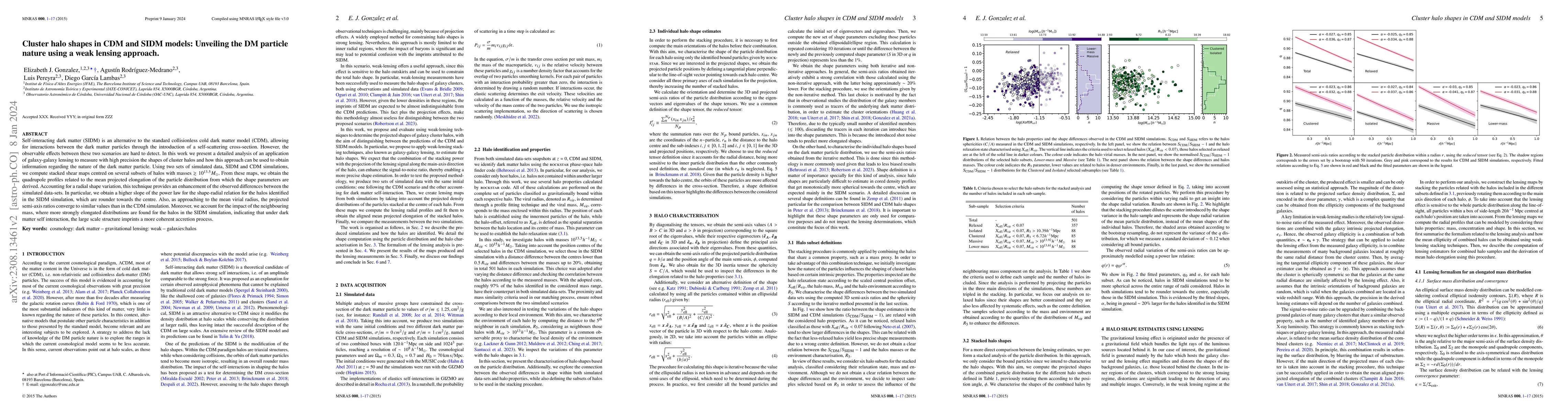 Thumbnail for Cluster halo shapes in CDM and SIDM models: Unveiling the DM particle
  nature using a weak lensing approach