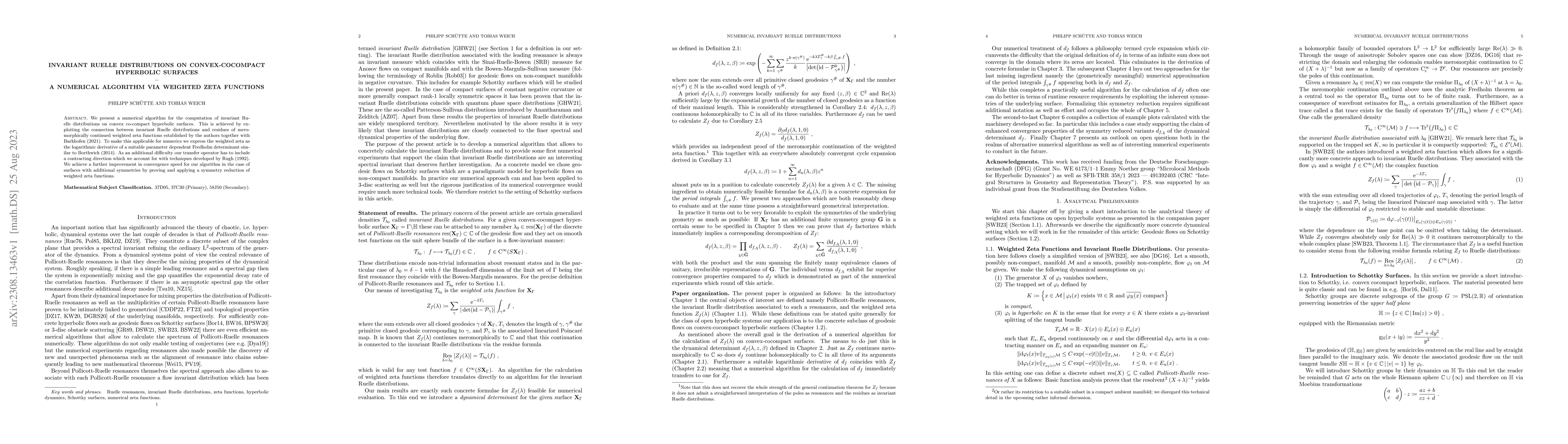 Thumbnail for Invariant Ruelle Distributions on Convex-Cocompact Hyperbolic Surfaces
  -- A Numerical Algorithm via Weighted Zeta Functions