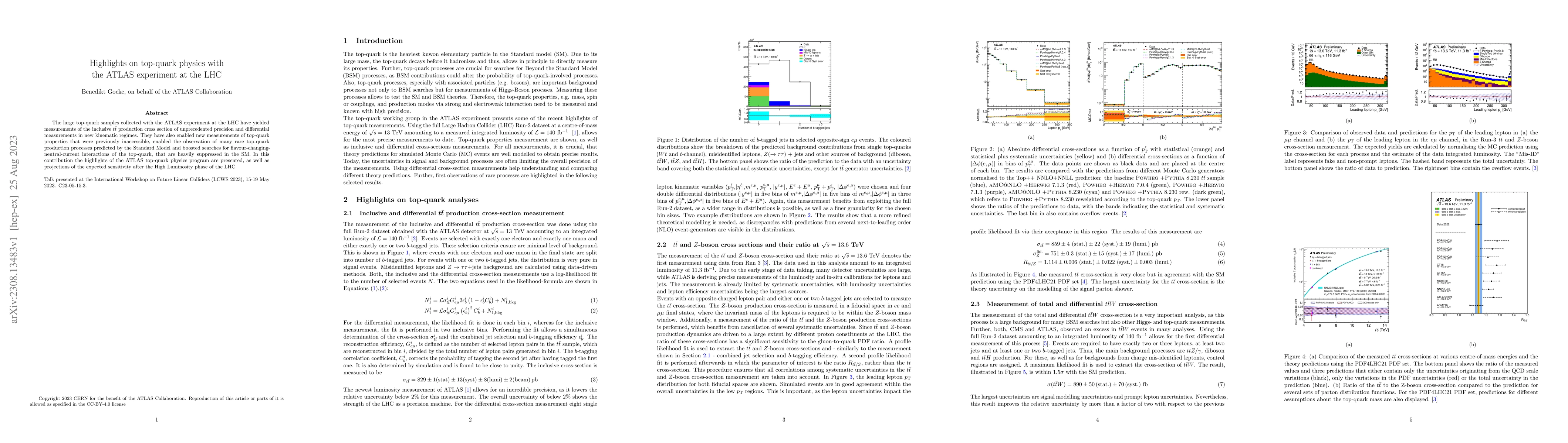 Thumbnail for Highlights on top quark physics with the ATLAS experiment at the LHC