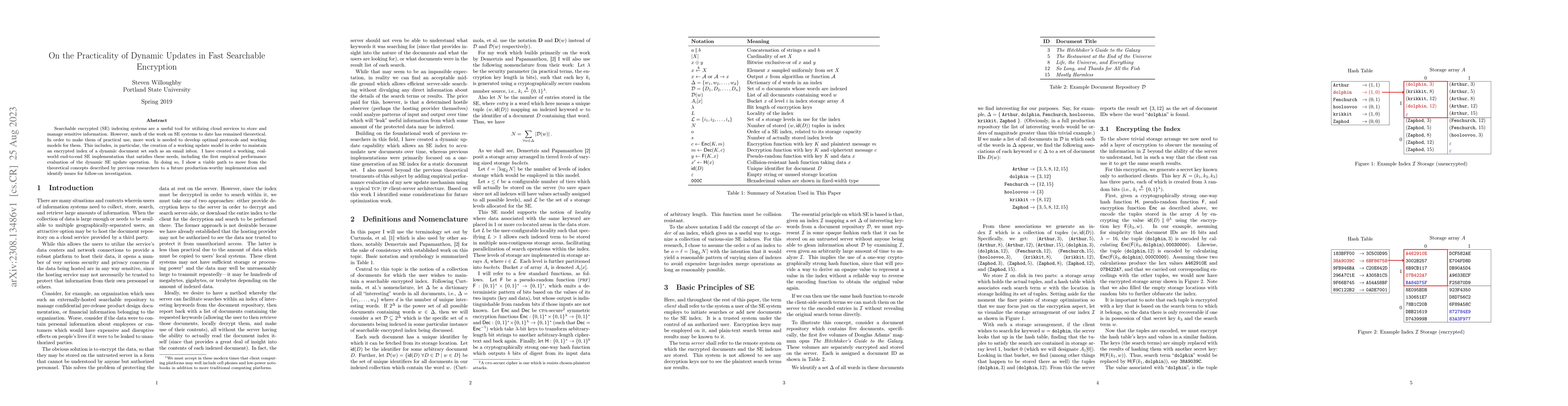 Thumbnail for On the Practicality of Dynamic Updates in Fast Searchable Encryption