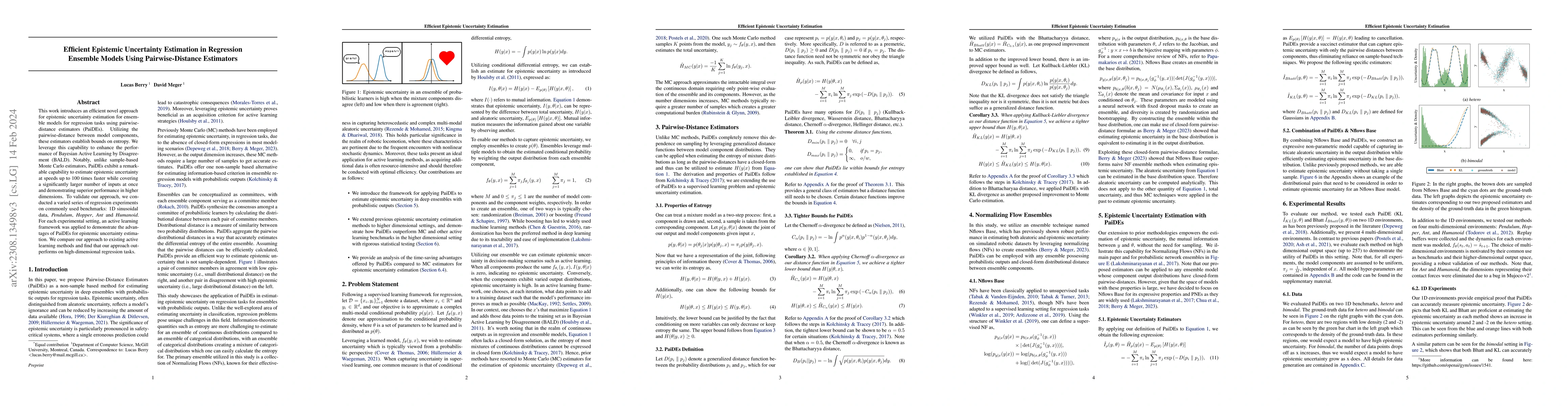 Thumbnail for Efficient Epistemic Uncertainty Estimation in Regression Ensemble Models
  Using Pairwise-Distance Estimators