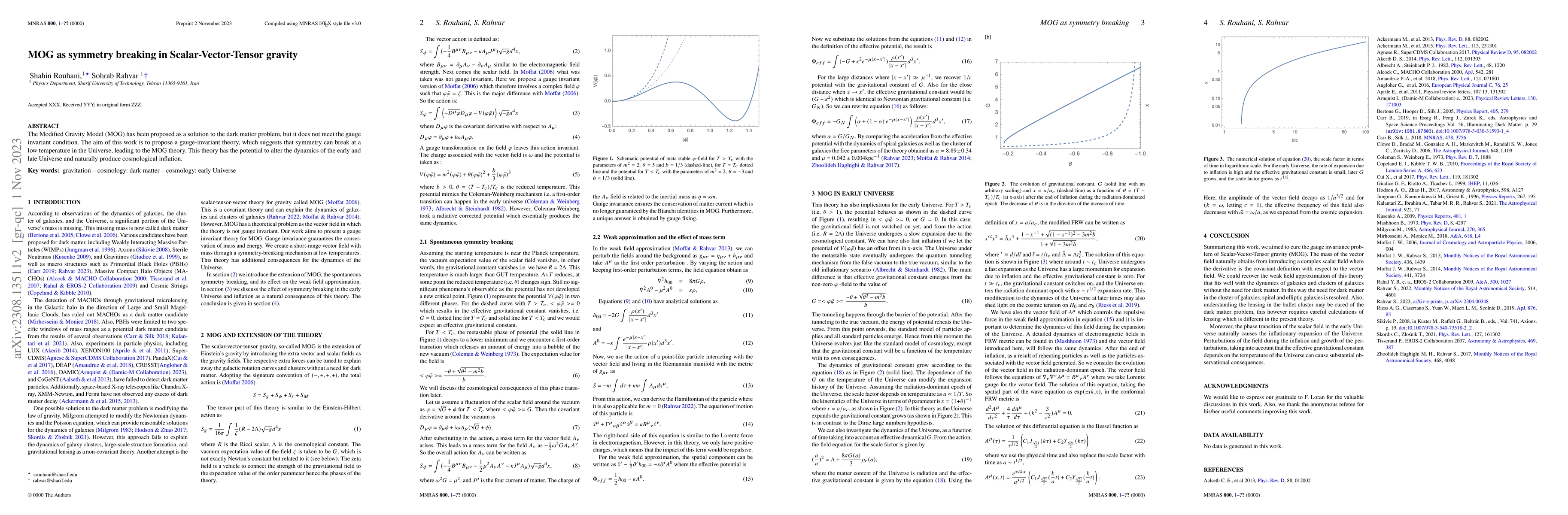 Thumbnail for MOG as symmetry breaking in Scalar-Vector-Tensor gravity