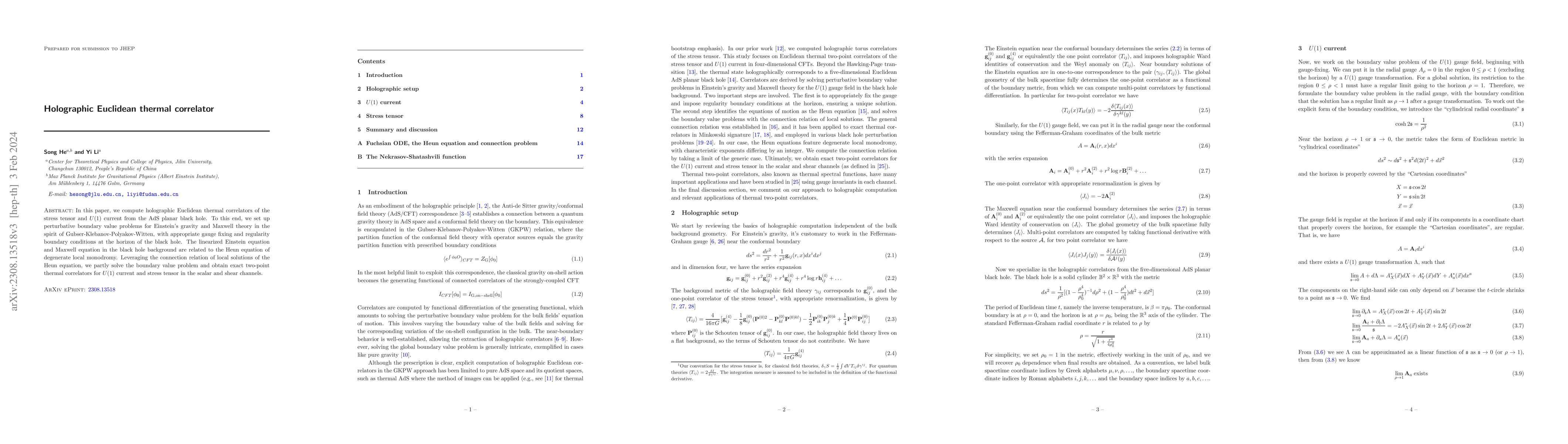 Thumbnail for Holographic Euclidean thermal correlator