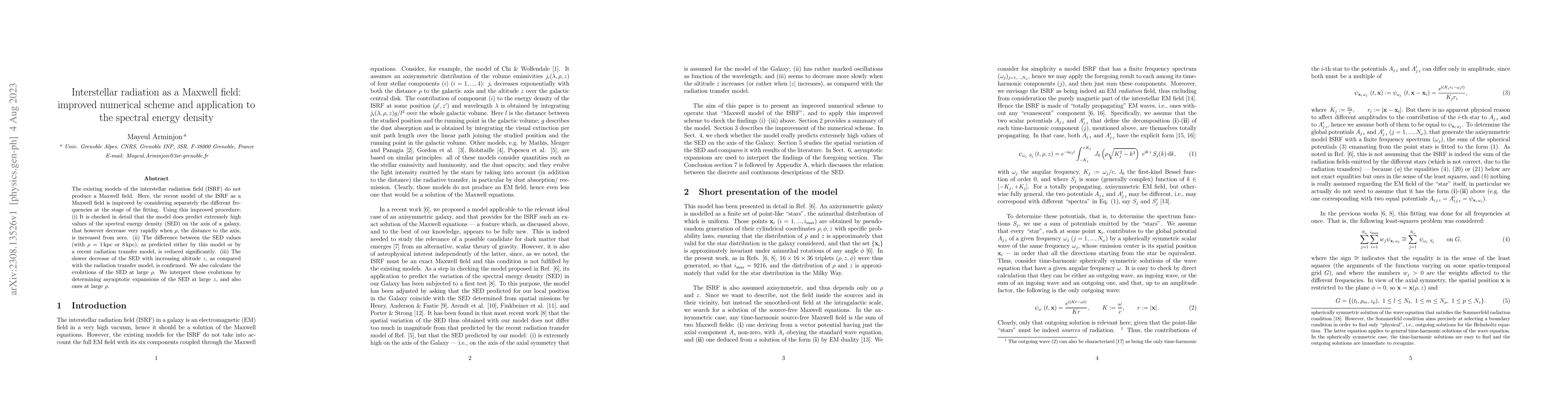 Thumbnail for Interstellar radiation as a Maxwell field: improved numerical scheme and
  application to the spectral energy density