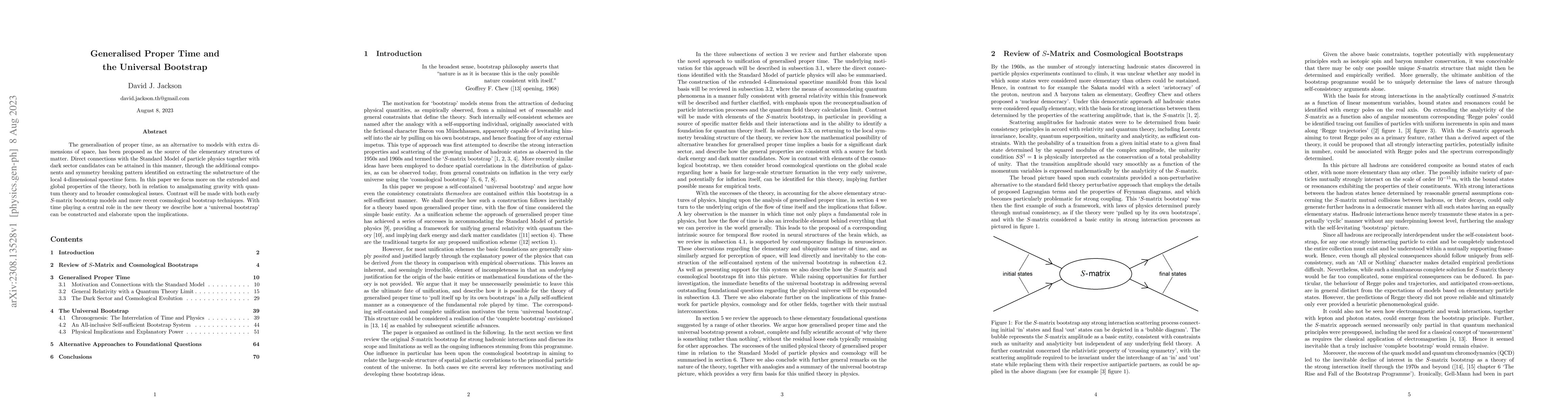 Thumbnail for Generalised Proper Time and the Universal Bootstrap