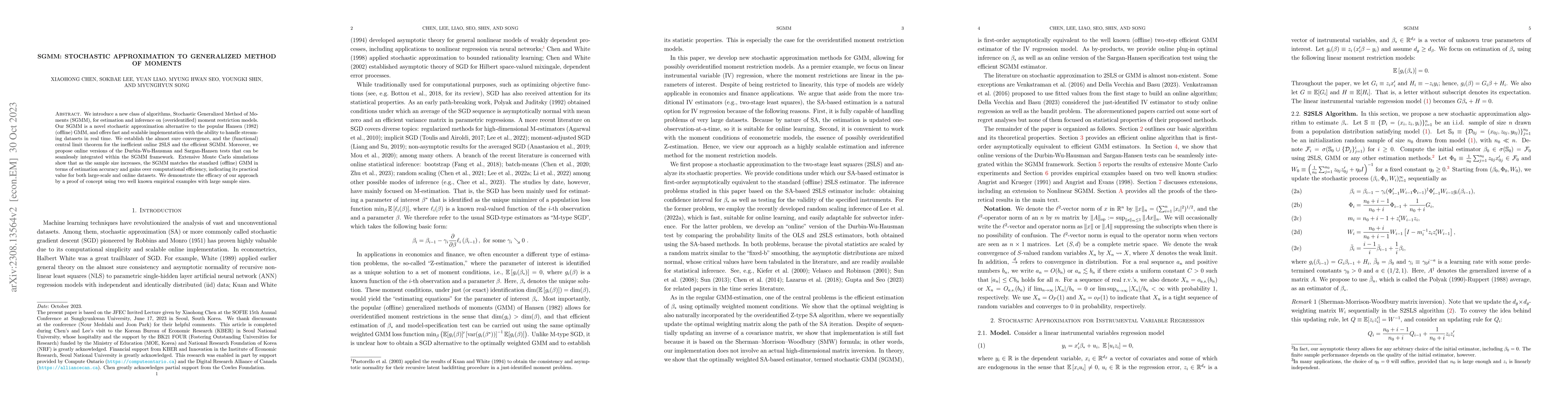 Thumbnail for SGMM: Stochastic Approximation to Generalized Method of Moments