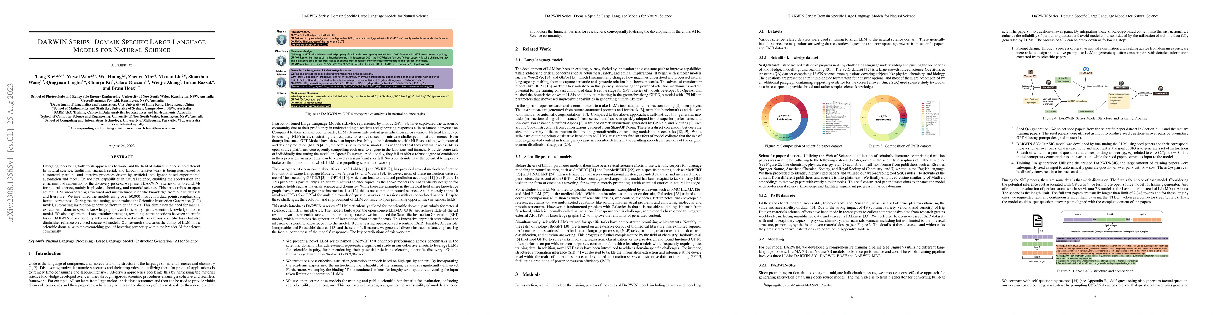 Thumbnail for DARWIN Series: Domain Specific Large Language Models for Natural Science