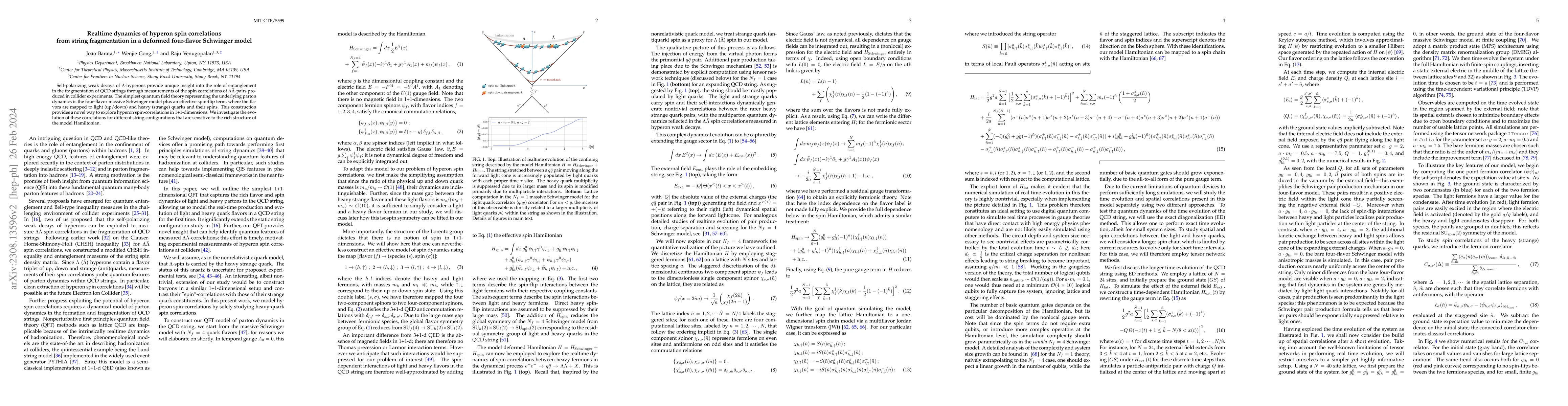 Thumbnail for Realtime dynamics of hyperon spin correlations from string fragmentation
  in a deformed four-flavor Schwinger model