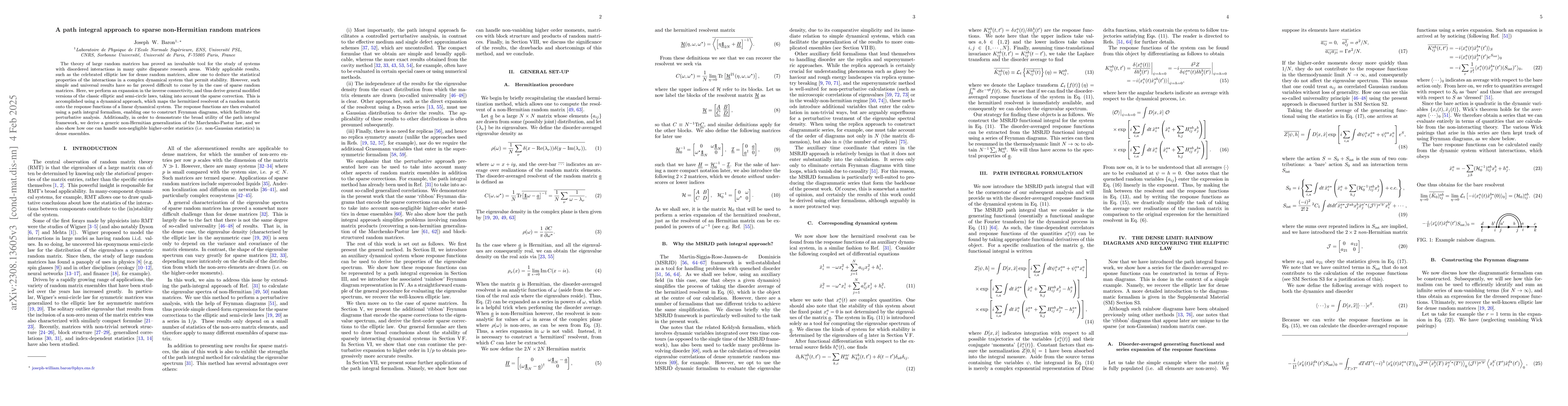 Thumbnail for A path integral approach to sparse non-Hermitian random matrices