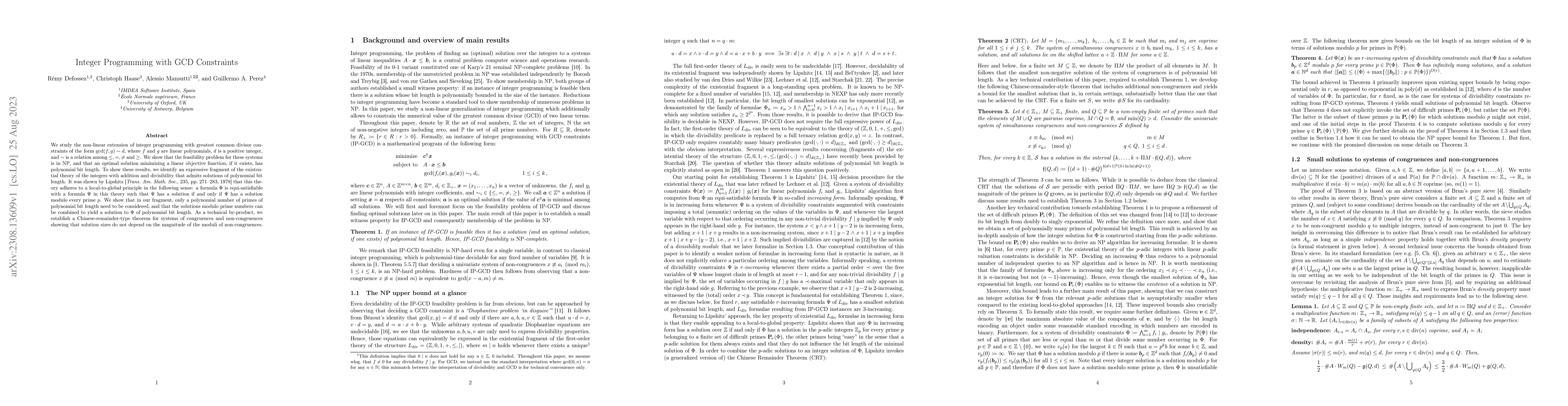 Thumbnail for Integer Programming with GCD Constraints