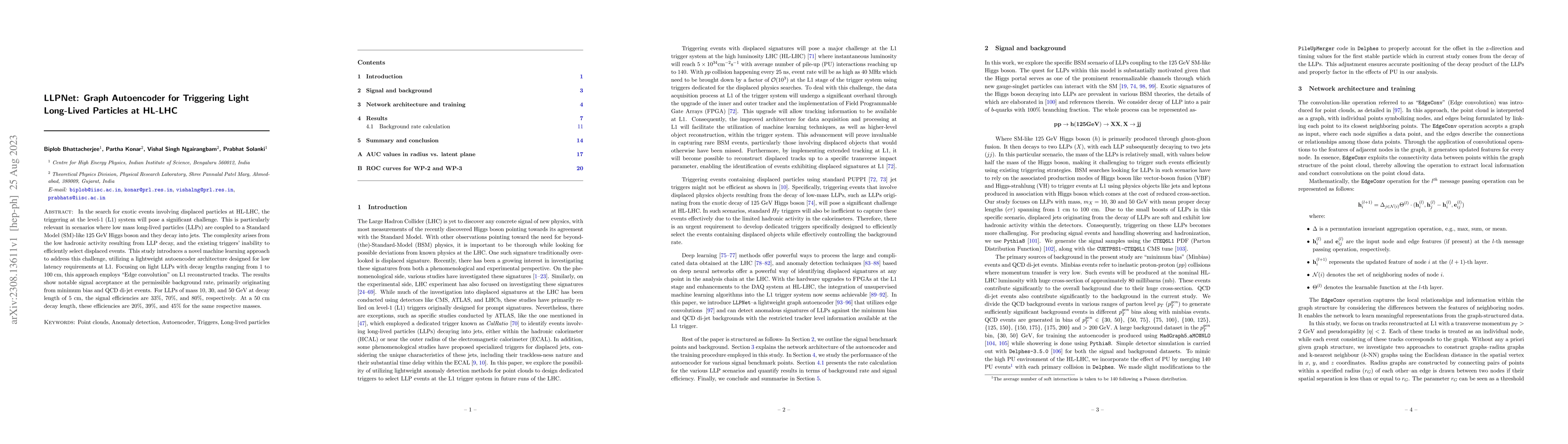 Thumbnail for LLPNet: Graph Autoencoder for Triggering Light Long-Lived Particles at
  HL-LHC