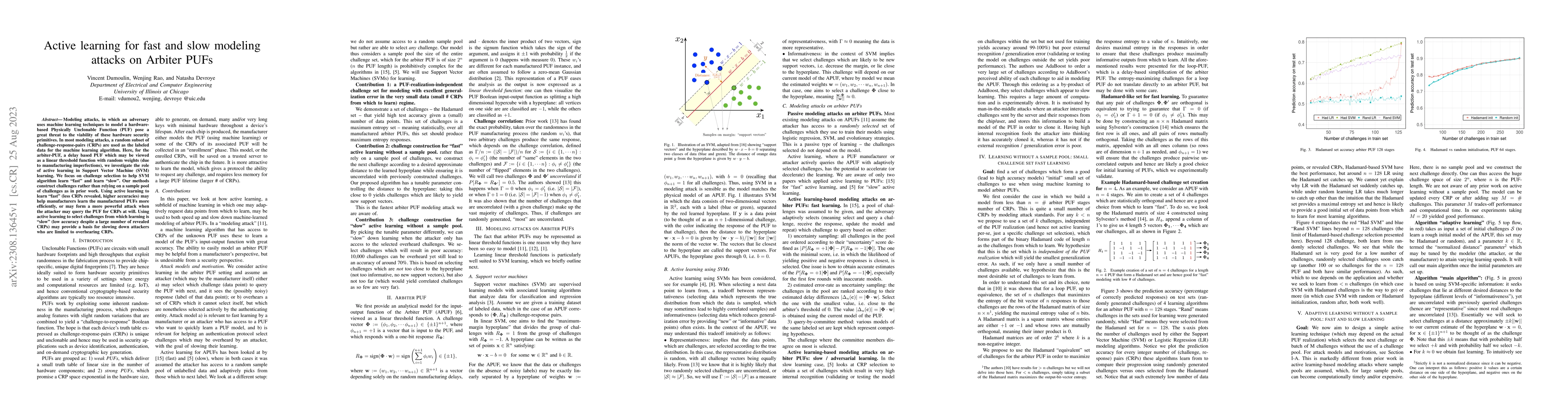 Thumbnail for Active learning for fast and slow modeling attacks on Arbiter PUFs