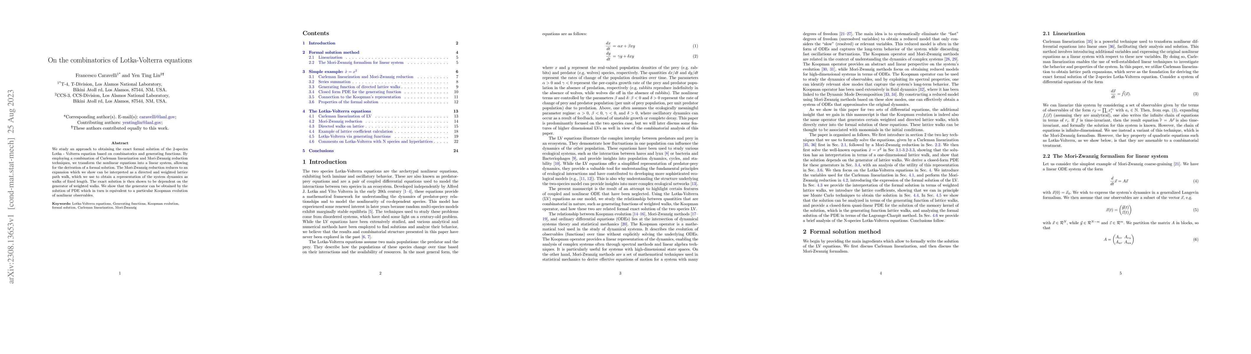 Thumbnail for On the combinatorics of Lotka-Volterra equations