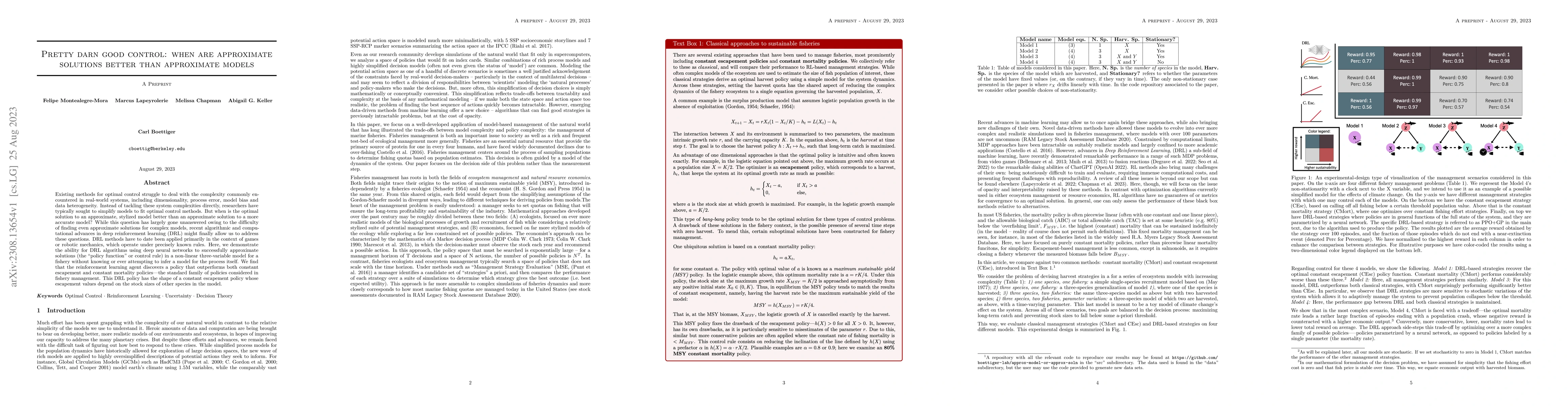 Thumbnail for Pretty darn good control: when are approximate solutions better than
  approximate models