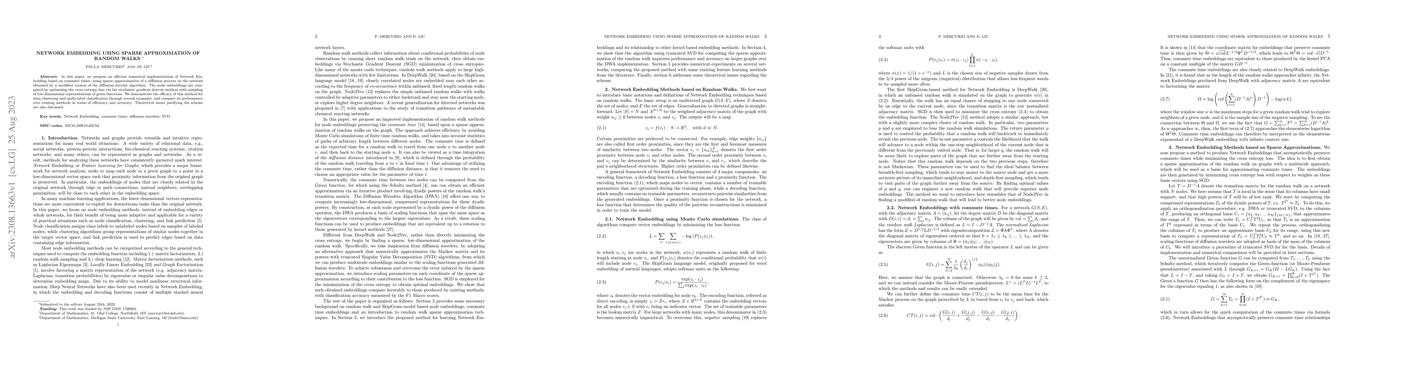 Thumbnail for Network Embedding Using Sparse Approximations of Random Walks