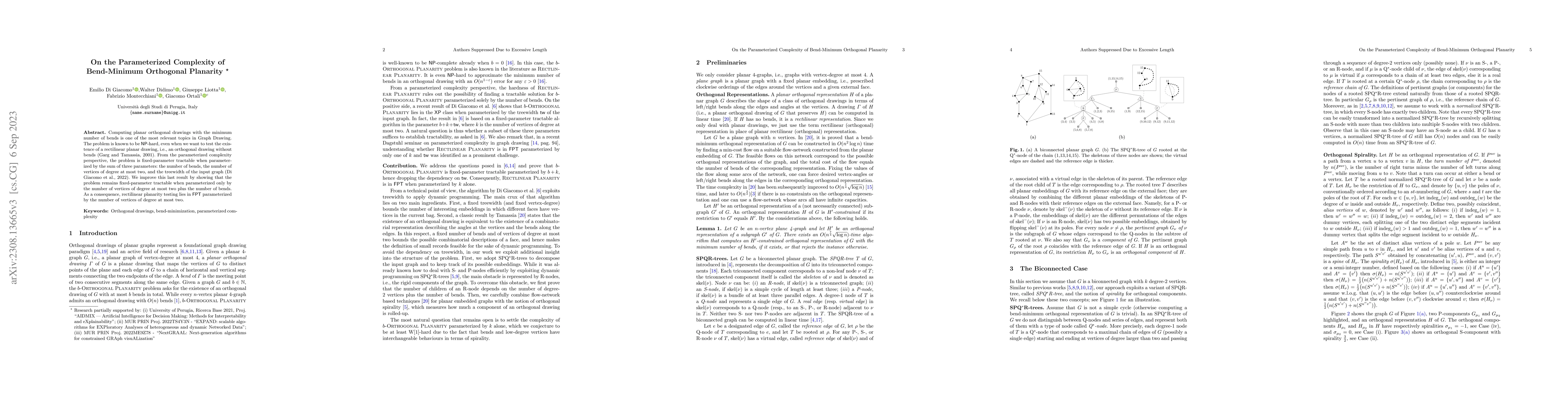 Thumbnail for On the Parameterized Complexity of Bend-Minimum Orthogonal Planarity